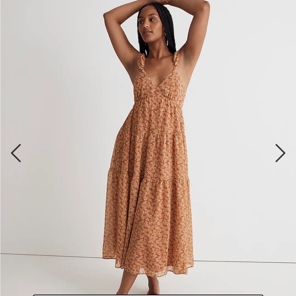 Madewell Rust Floral Midi Sundress